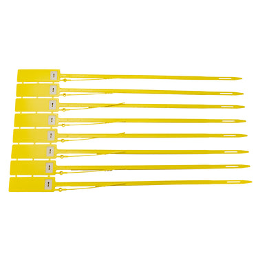 VersaPost Numbered Strap Security Seal with Metal Insert - Yellow Strip